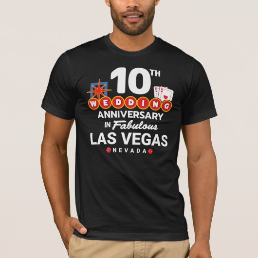 10th Wedding Jubileum Couples Las Vegas Trip T-shirt (Voorkant)