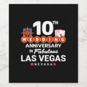10th Wedding Jubileum Couples Las Vegas Trip Wijn Etiket (Enkel label)