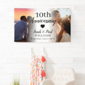 10th Wedding Jubileum Custom 2 Photo Collage Spandoek (Insitu)