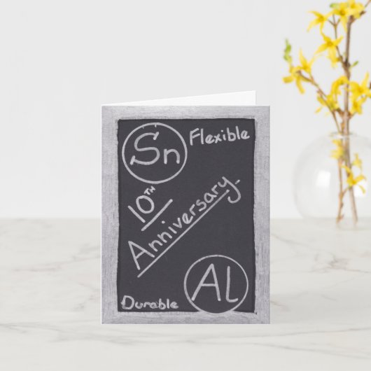 10th Wedding Jubileum Elements Wenskaart Kaart (Gele Bloem)