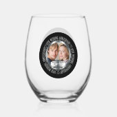 10th Wedding Jubileum Foto Names Date Wijnglas Zonder Voet (Voorkant)