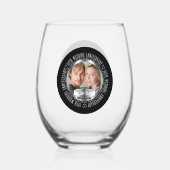 10th Wedding Jubileum Foto Names Date Wijnglas Zonder Voet (Achterkant)