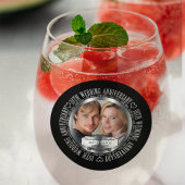 10th Wedding Jubileum Foto Names Date Wijnglas Zonder Voet