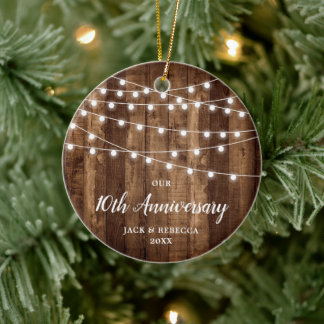 10th Wedding Jubileum Persoonlijke sleutel Keramisch Ornament