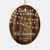 10th Wedding Jubileum Persoonlijke sleutel Keramisch Ornament (Rechts)