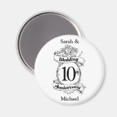 10th Wedding Jubileum Rozen Magneet (Voorkant / Achterkant)