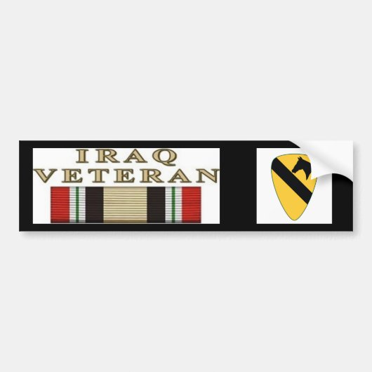 10x10_1stCav-Logo_V01, irak oorlogsveteraan Bumpersticker (Voorkant)