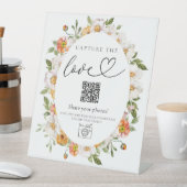 10x12 Fototeken bloemenbruiloft QR-code Reclamebord Met Voetstuk (Insitu)