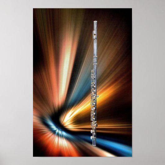 10x14 Flute Poster of afbeelding voor muzikant (Voorkant)