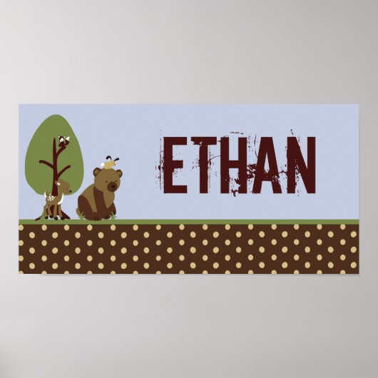 10x20 Kunstprint met naam voor kwekerij Enchanted  Poster (Voorkant)