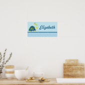 10x20 Kwekerij Art Naam Print Turtle Reef Ocean Ze (Keuken)