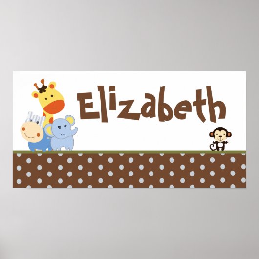 10x20 Kwekerij Kunstnaam Print Oerwoud Spelen (Voorkant)