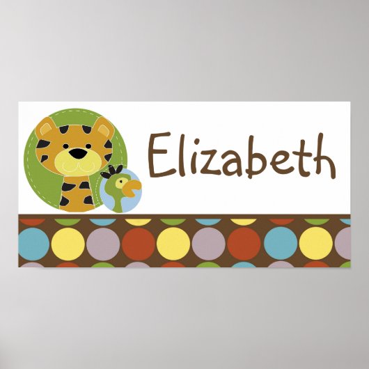 10x20 Nursery Art Name Print Oerwoud Tales Safari (Voorkant)