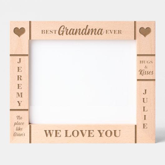 10x8 beste oma ooit kleinkinderen namen gegraveerde lijstjes (Voorkant)