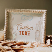 10x8 Bewerkbaar Cowboy Feestbord