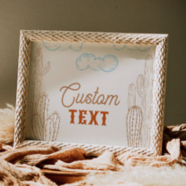 10x8 Bewerkbaar Cowboy Feestbord