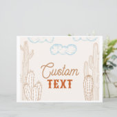 10x8 Bewerkbaar Cowboy Feestbord (Staand voorkant)