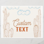 10x8 Bewerkbaar Cowboy Feestbord (Voorkant)