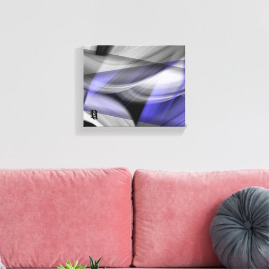 10x8" Lavendel Moon Trend Abstracte Art Violet Canvas Afdruk (Insitu (Woonkamer))