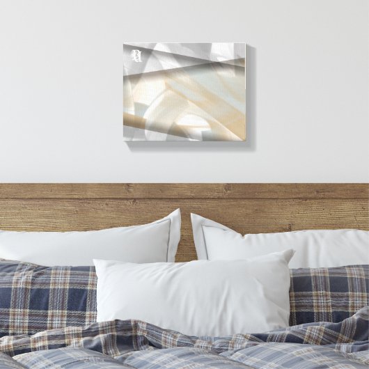 10x8" Sandy Tornado Trend Abstracte Kunst Beige Canvas Afdruk (Insitu (Slaapkamer))