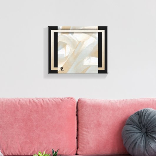 10x8" Sandy Tornado Trend Abstracte Kunst Beige Canvas Afdruk (Insitu (Woonkamer))