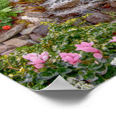10x8 stromende waterval met bronbloemen poster (Hoek)