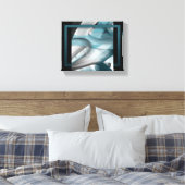 10x8" Trend Abstract Kunstcanvas Zwart Wit Blauw Canvas Afdruk (Insitu (Slaapkamer))
