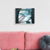 10x8" Trend Abstract Kunstcanvas Zwart Wit Blauw Canvas Afdruk (Insitu (Woonkamer))