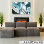 10x8" Trend Abstract Kunstcanvas Zwart Wit Blauw Canvas Afdruk