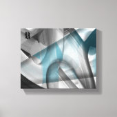 10x8" Trend Abstract Kunstcanvas Zwart Wit Blauw Canvas Afdruk (Voorkant)