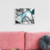 10x8" Trend Abstract Kunstcanvas Zwart Wit Blauw Canvas Afdruk (Insitu (Woonkamer))