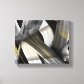 10x8" Trend Abstract Kunstcanvas Zwart Wit Goud Canvas Afdruk (Voorkant)