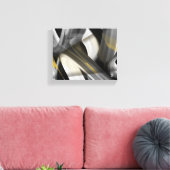 10x8" Trend Abstract Kunstcanvas Zwart Wit Goud Canvas Afdruk (Insitu (Woonkamer))