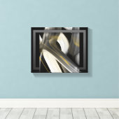 10x8" Trend Abstract Kunstcanvas Zwart Wit Goud Canvas Afdruk (Insitu (Houten vloer))