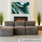 10x8" Trend Abstract Kunstcanvas Zwart Wit Groen Canvas Afdruk