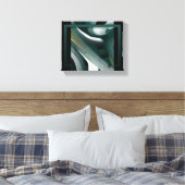 10x8" Trend Abstract Kunstcanvas Zwart Wit Groen Canvas Afdruk (Insitu (Slaapkamer))