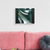 10x8" Trend Abstract Kunstcanvas Zwart Wit Groen Canvas Afdruk (Insitu (Woonkamer))