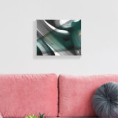 10x8" Trend Abstract Kunstcanvas Zwart Wit Groen Canvas Afdruk (Insitu (Woonkamer))