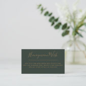 10x Sage Green Gold Honeymoon Wish QR Code Informatiekaartje (Staand voorkant)
