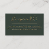 10x Sage Green Gold Honeymoon Wish QR Code Informatiekaartje (Voorkant)