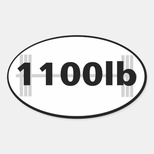 1100lb powerlifting totale ovale sticker (Voorkant)