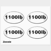 1100lb powerlifting totale ovale sticker (Vel)