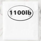1100lb powerlifting totale ovale sticker (Tas)