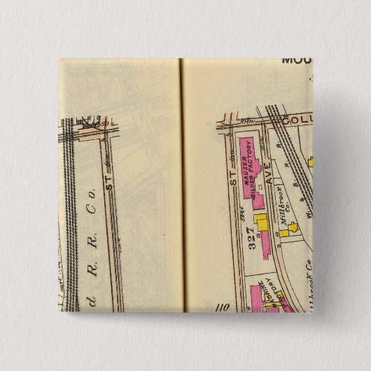 110111 Mt Vernon Vierkante Button 5,1 Cm (Voorkant)