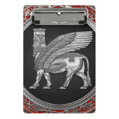 [110] Assyrian Winged Bull - Silver Lamassu Mini Klembord (Voorkant)