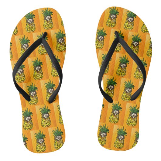110 - Egel en ananas Teenslippers (Voetbed)