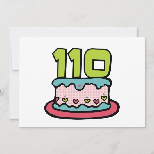 110 jaar oude Birthday Cake Kaart (Voorkant)