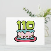 110 jaar oude Birthday Cake Kaart (Staand voorkant)
