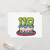 110 jaar oude Birthday Cake Kaart (Voorkant / Achterkant in situ)