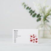 110 rode hartvormen zwammen vleugels vlinders visitekaartje (Staand voorkant)